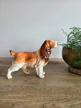Vintage Foreign Ceramic Porcelain Cocker Spaniel Dog figuring Home Decor 5 1/4''